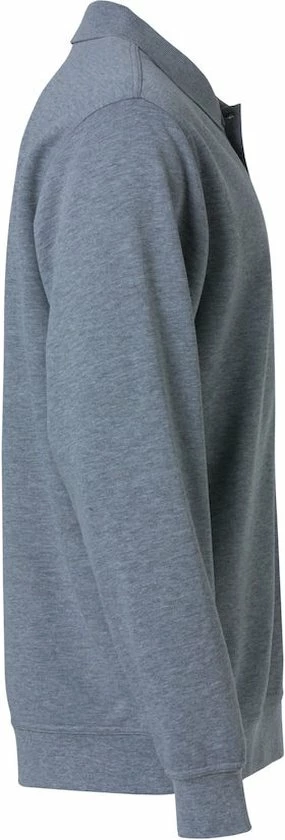 Clique Basic Polo Sweater Grijs Melange - Maat L 4 Clique Basic Polo Sweater Grijs Melange - Maat L - Afbeelding 2