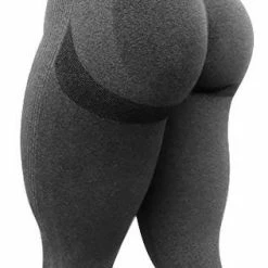 Philippe Sail Sport Legging Dames - Sportkleding Dames - Fitness Legging Dames - Sportbroek Dames - Sportlegging - Push Up - Shape Legging -Tiktok Legging - High Waist - Hardloopbroek Dames - Yoga Legging Dames - Yoga Broek Dames -Grijs Maat M