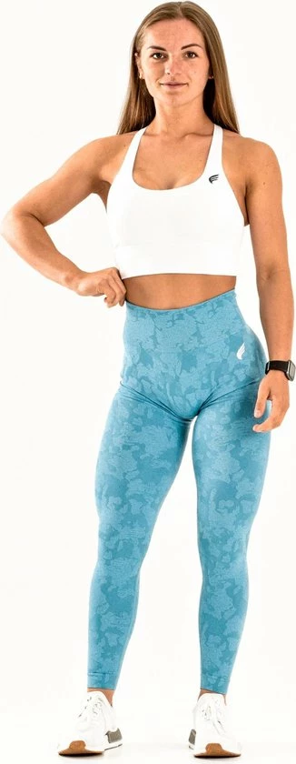 DM Training Wild Camo Sportlegging Dames - Squat Proof, Stylish Camouflage & High Waist - Blue / Blauw 8 DM Training Wild Camo Sportlegging Dames - Squat Proof, Stylish Camouflage & High Waist - Blue / Blauw - Afbeelding 6