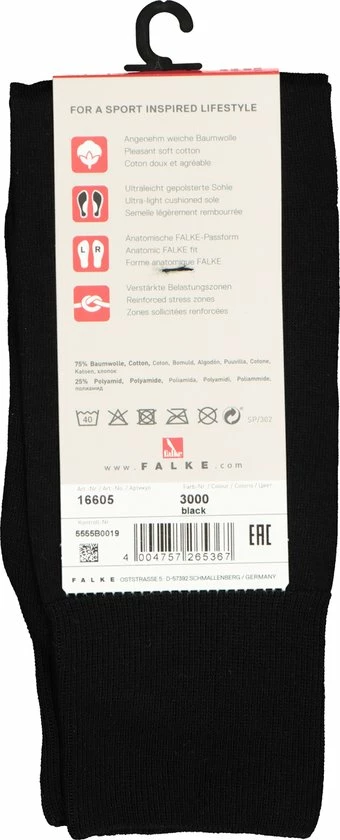 FALKE Run Gewatteerd Warm Ademend Hoogwaardig Anti Zweet Zacht Zonder Motief Kleurrijk Hardloop Hoog Katoen Zwart Unisex Sokken - Maat 49-50 14 FALKE Run Gewatteerd Warm Ademend Hoogwaardig Anti Zweet Zacht Zonder Motief Kleurrijk Hardloop Hoog Katoen Zwart Unisex Sokken - Maat 49-50 - Afbeelding 12