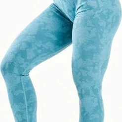 DM Training Wild Camo Sportlegging Dames - Squat Proof, Stylish Camouflage & High Waist - Blue / Blauw