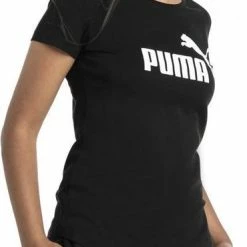 PUMA ESS Logo Tee Shirt Dames - Cotton Black - Maat S -Sportkleding-Dames Winkel 370x840 4