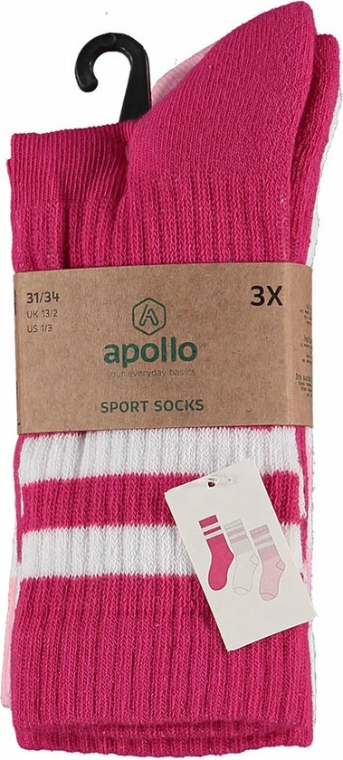 Sportsokken Kinderen - Multi Roze - 3-Pak - 35/38 - Kindersokken - Kindersokken Jongens - Kindersokken Meisjes - Sokken Jongens - Apollo 4 Sportsokken Kinderen - Multi Roze - 3-Pak - 35/38 - Kindersokken - Kindersokken Jongens - Kindersokken Meisjes - Sokken Jongens - Apollo - Afbeelding 2