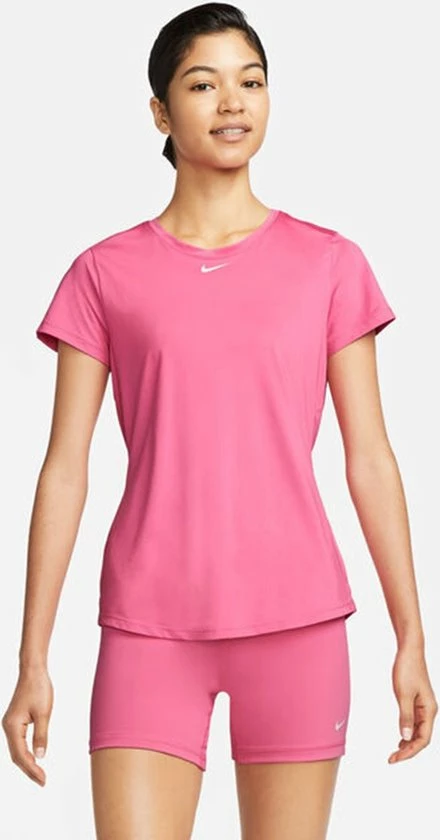Nike W NK ONE DF SS SLIM TOP Dames Sportshirt - Roze - Maat M 6 Nike W NK ONE DF SS SLIM TOP Dames Sportshirt - Roze - Maat M - Afbeelding 4