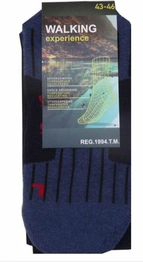 Merkloos Socke|Sokken|Sok|Wandelsokken|Nordic Walking|"Blauw"|Maat 39/42|Anti-Zweet|1 Paar 4 Merkloos Socke|Sokken|Sok|Wandelsokken|Nordic Walking|"Blauw"|Maat 39/42|Anti-Zweet|1 Paar - Afbeelding 2