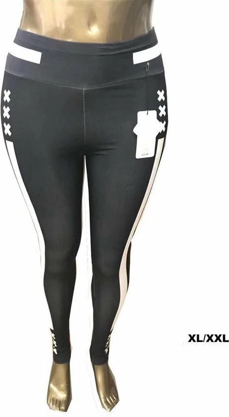 Merkloos Dames Legging - Sportlegging - High Waist - Zwart - Wit - Maat XL/XXL (42-44) 4 Merkloos Dames Legging - Sportlegging - High Waist - Zwart - Wit - Maat XL/XXL (42-44) - Afbeelding 2