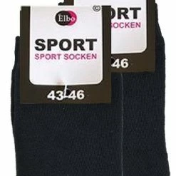 ByElbo Sportsokken | Badstof Binnen Voering | 2-PACK | Zwart | Maat 43/46