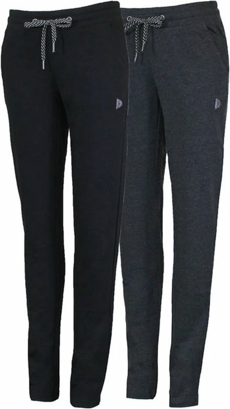 2-Pack Donnay - Joggingbroek Rechte Pijp - Dames - 2XL - Zwart/Grijs 3 2-Pack Donnay - Joggingbroek Rechte Pijp - Dames - 2XL - Zwart/Grijs