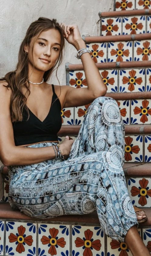 Merkloos Harembroek - Yoga - Loungewear - Sportbroek - Bohemian - Boho - Ibiza 8 Merkloos Harembroek - Yoga - Loungewear - Sportbroek - Bohemian - Boho - Ibiza - Afbeelding 6