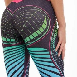 Ultimate Fit Fitnesslegging In Decoratief Blad Print Design. Zwart, Roze, Groen En Blauw 17 Ultimate Fit Fitnesslegging In Decoratief Blad Print Design. Zwart, Roze, Groen En Blauw -Sportkleding-Dames Winkel 522x840 4