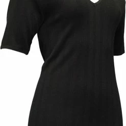 Lunatex Dames Thermo Shirt Korte Mouw Met V-hals Zwart- Maat M