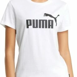 PUMA Ess Logo Tee Dames Sportshirt - Maat M