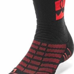 Under Armour Playmaker Mid Crew Sok - Sportsokken - Zwart/rood - Unisex
