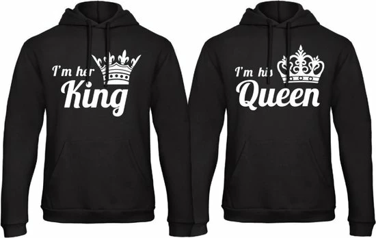 B&C Collection King / Queen Hoodie I'm His Queen (Queen - Maat S) | Koppel Cadeau | Valentijn Cadeautje Voor Hem & Haar 6 B&C Collection King / Queen Hoodie I'm His Queen (Queen - Maat S) | Koppel Cadeau | Valentijn Cadeautje Voor Hem & Haar - Afbeelding 4