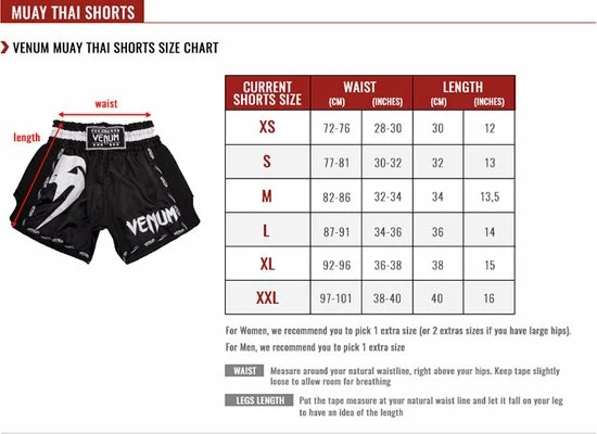 Venum Muay Thai Shorts Classic Zwart Met Wit - S 8 Venum Muay Thai Shorts Classic Zwart Met Wit - S - Afbeelding 6