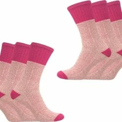 Classinn® Trango Valley Dames Thermosokken Zonder Elastiek - Eenmaat 36 - 41 - Pink - 6 Paar
