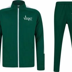 FitProWear Trainingspak Unisex Groen/Wit - Maat S - Dames - Heren - Trainingsjack - Trainingsbroek - Joggingspak - Trainingsjas - Sportkleding - Sportbroek - Trainingskleding - Fitness - Voetbal - Basketball - Polyester Trainingspak - 100% Polyester
