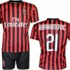 Merkloos AC Milan Replica Zlatan Ibrahimovic 21 Thuis Tenue Voetbal T-Shirt + Broek Set Seizoen 2019 / 2020 Zwart / Rood, Maat: 152 -Sportkleding-Dames Winkel 550x459