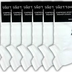 SQOTTON 6 Paar Compressie Hardloop Sneakersokken - Wit - Maat 35-38 -Sportkleding-Dames Winkel 550x474 1