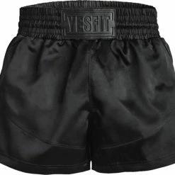 YESFIT - Kickboks Broekje - Zwart - Maat XL - Dames + Heren - Extra Zekere Pasvorm - Leerlook Logo