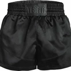YESFIT - Kickboks Broekje - Zwart - Maat XS - Dames + Heren - Extra Zekere Pasvorm - Leerlook Logo