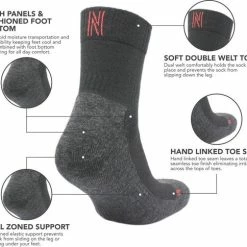 Norfolk - Fietssokken - Wandelsokken - 2 Paar - 63% Merinowol Met Demping Enkel Sokken - LeonardoQTR - Grijs - Unisex - 35-38 -Sportkleding-Dames Winkel 550x484 2