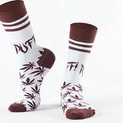 Infinity By ATILIM Sockston Socks - Puff! Weed Socks - Brown White - Grappige Sokken - Vrolijke Sokken