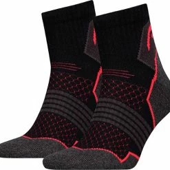 Head - Hiking 2-pack Quarter Sokken - Zwart/rood - 43-46