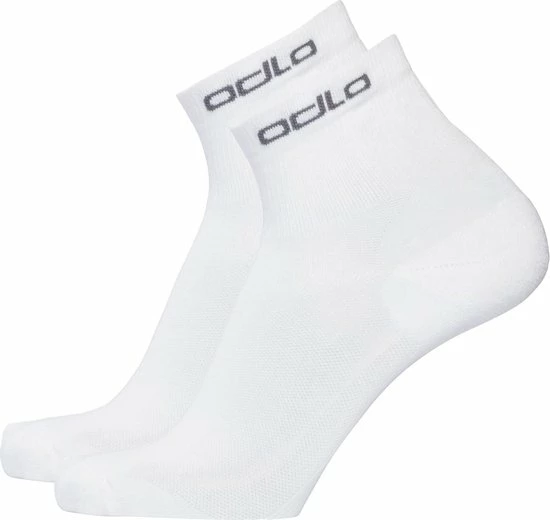 Odlo Socks Quarter Active 2 Pack Unisex Sportsokken - White - Maat 45-47 3 Odlo Socks Quarter Active 2 Pack Unisex Sportsokken - White - Maat 45-47