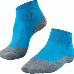 FALKE TK5 Wander Short Wandelsokken Kort Zacht Thermisch Anti-blaar Antizweet Zonder Motief Met Elastische Boord Admend Merinowol Turkoois Dames Sportsokken - Maat 41-42 -Sportkleding-Dames Winkel 550x539