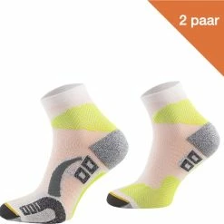 Comodo Technical Socks Comodo Hardloopsokken Polyamide RUN1 - Wit/Groen - 2 Paar - Maat 35-38