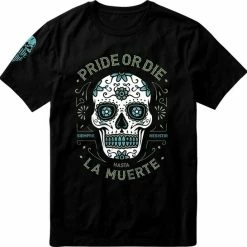 Pride Or Die PRiDEorDiE Hasta La Muerte T Shirt Zwart Maat M