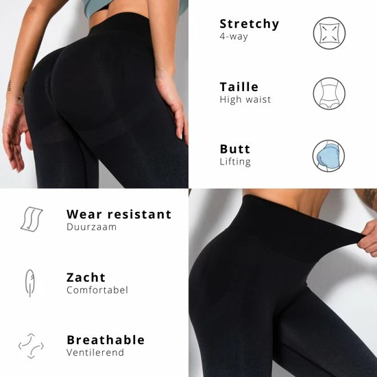 Merkloos Sportlegging Dames - Yoga Legging - High Waist Legging - Fitness Legging - Yoga Kleding Dames - Yoga Broek Dames - Sportkleding Dames - Sportbroek Dames - Gradient Legging | Zwart | Maat XS 9 Merkloos Sportlegging Dames - Yoga Legging - High Waist Legging - Fitness Legging - Yoga Kleding Dames - Yoga Broek Dames - Sportkleding Dames - Sportbroek Dames - Gradient Legging | Zwart | Maat XS - Afbeelding 7