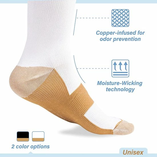 Cheaperito Sport Sokken I Hardloop Sokken I Hardlopen I Fitness Sokken I Compressie Kousen I Compressie Kousen I Steunkousen I Vliegtuigsokken I Verlicht Pijn I Zwart I Maat L/XL (40-47) I Wit 6 Cheaperito Sport Sokken I Hardloop Sokken I Hardlopen I Fitness Sokken I Compressie Kousen I Compressie Kousen I Steunkousen I Vliegtuigsokken I Verlicht Pijn I Zwart I Maat L/XL (40-47) I Wit - Afbeelding 4