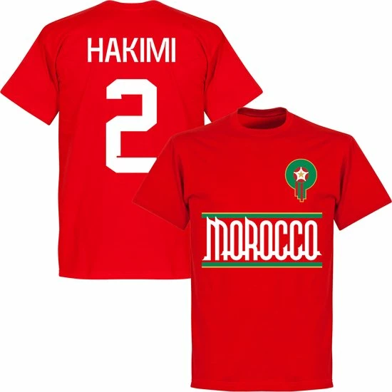 Retake Marokko Hakimi 2 Team T-Shirt - Rood - L 3 Retake Marokko Hakimi 2 Team T-Shirt - Rood - L