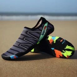 Nixnix - Waterschoenen - Maat 46 - Aquaschoenen - Strandschoenen - Antislip - Schoenen Voor Zwembaden En Strand - Volwassenen En Kinderen - Beschermt Tegen Grof Zand Scherpe Stenen En Dieren Onder Water - Unisex -Sportkleding-Dames Winkel 550x550 325