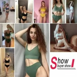 Merkloos Sport Ondergoed | Naadloze Lingerieset Tweedelig | Vrouwen Ondergoed Set | Beha + String - Zwart S/M -Sportkleding-Dames Winkel 550x550 366