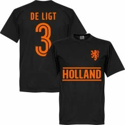 Retake Nederlands Elftal De Ligt Team T-Shirt - Zwart - 5XL