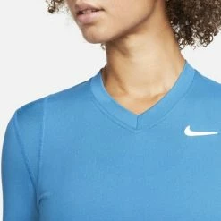 Nike Court Shirt Sportshirt - Maat XL - Vrouwen - Blauw -Sportkleding-Dames Winkel 550x564 4