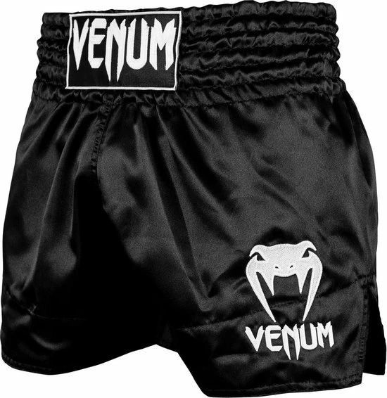 Venum Muay Thai Shorts Classic Zwart Met Wit - S 3 Venum Muay Thai Shorts Classic Zwart Met Wit - S