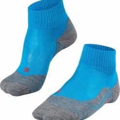 FALKE TK5 Wander Short Wandelsokken Kort Zacht Thermisch Anti-blaar Antizweet Zonder Motief Met Elastische Boord Admend Merinowol Turkoois Dames Sportsokken - Maat 41-42