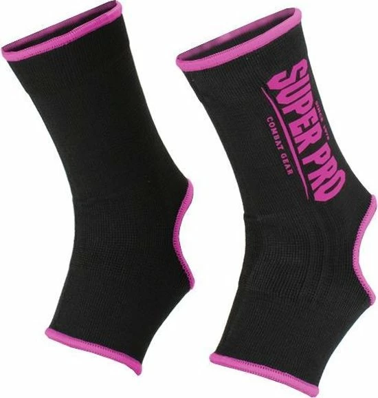 Super Pro Combat Gear Enkelkousjes Zwart/Roze Large 3 Super Pro Combat Gear Enkelkousjes Zwart/Roze Large
