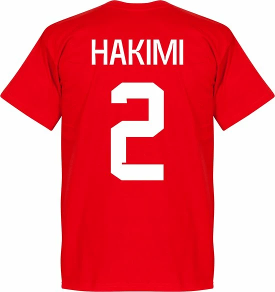 Retake Marokko Hakimi 2 Team T-Shirt - Rood - L 4 Retake Marokko Hakimi 2 Team T-Shirt - Rood - L - Afbeelding 2