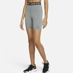 Nike Pro 365 Short Tight Sportlegging - Maat M - Vrouwen - Grijs - Zwart - Wit -Sportkleding-Dames Winkel 550x587 3