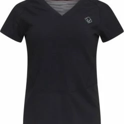 Active PanActive Panther Sandy Solid Top In De Kleur Zwart, Training Top Dames Damesshirt, Port T-Shirt Voor Dames, Quick-Dry, V-Hals,Sport T-shirt Dames Korte Mouwen Loopshirt Ademend Fitness Gym Shirt Snel Droog.ther T-shirt Sandy Solid Black -Sportkleding-Dames Winkel 550x601