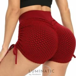 Tiktok Shorts - Shorts Dames - Sportlegging Dames - Korte Legging Dames - High Waist - Shapewear Dames - Sportbroek Dames | Luminatic® | Rood | S