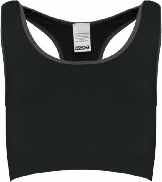 Proact Naadloze Sportbeha PA001, Zwart/Grijs, Maat XL/XXL 3 Proact Naadloze Sportbeha PA001, Zwart/Grijs, Maat XL/XXL