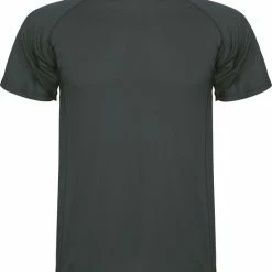 Merkloos Donker Grijs Unisex Unisex Sportshirt Korte Mouwen MonteCarlo Merk Roly Maat S