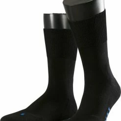 FALKE Run Gewatteerd Warm Ademend Hoogwaardig Anti Zweet Zacht Zonder Motief Kleurrijk Hardloop Hoog Katoen Zwart Unisex Sokken - Maat 49-50