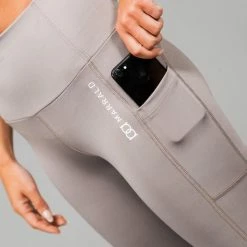 Marrald High Waist Pocket Sportlegging | Licht Grijs - L Dames Yoga Fitness -Sportkleding-Dames Winkel 550x656 5